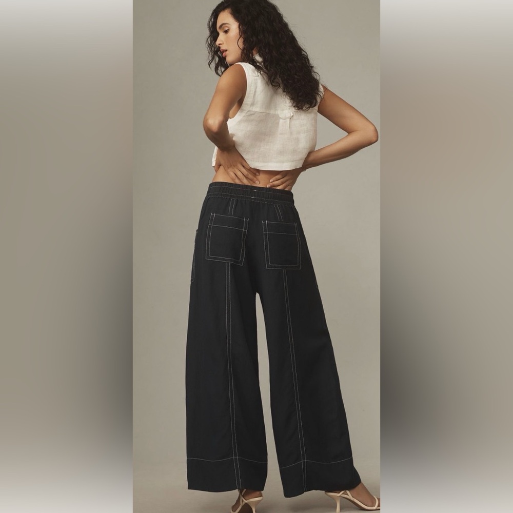 Anthropologie Maeve La Ponche Pull-On Wide-Leg Pants - Picture 3 of 10